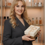 create a image using my face do not change features when i am holding a nice gift box in beauty cab tcxe0k86his9f70c3ww5 1